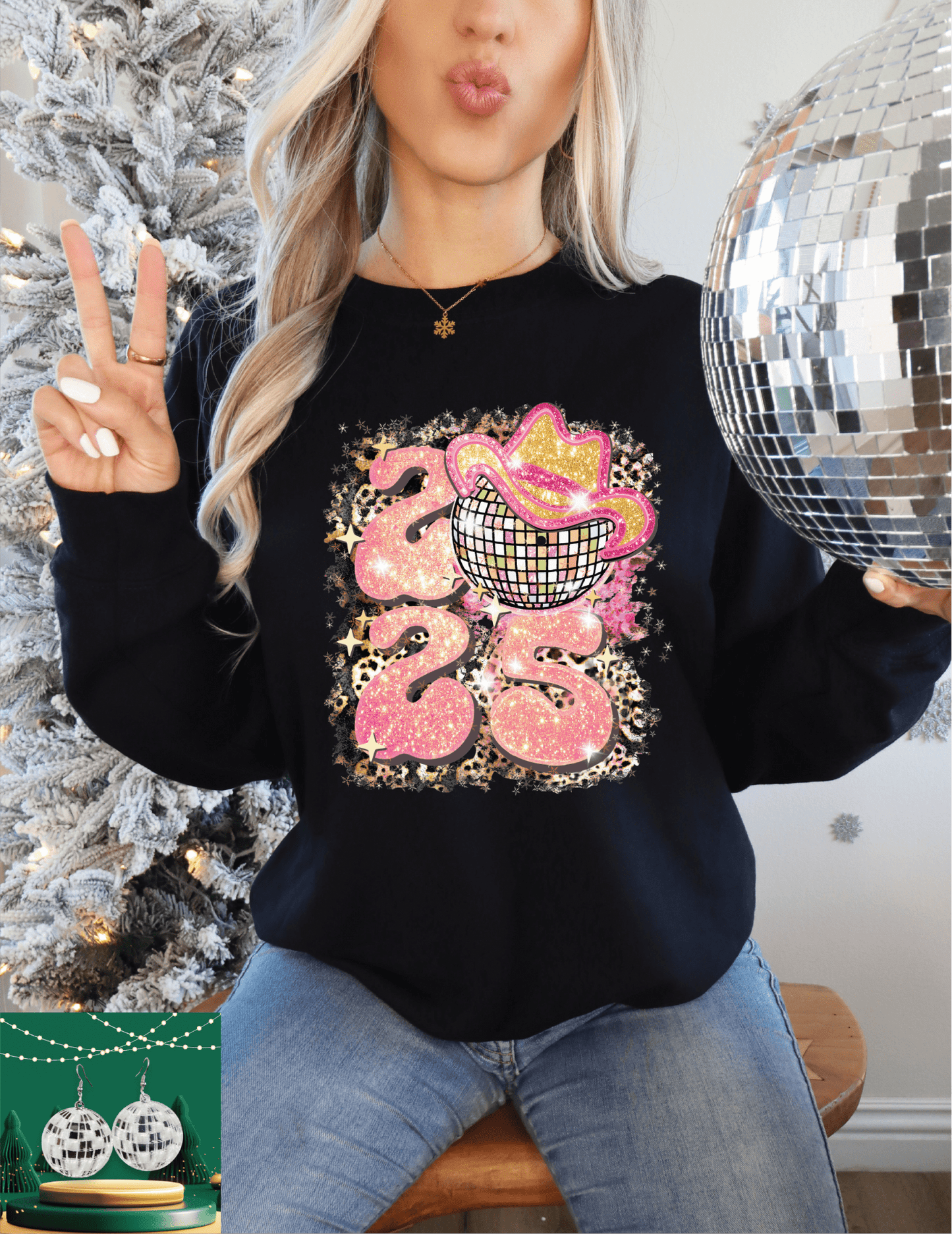 2025 Disco Cowboy Hat Faux Glitter - Southern Belles & Company Boutique