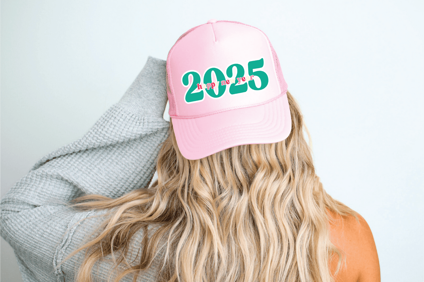 2025 DTF Printed Light Pink Trucker Hat - Southern Belles & Company Boutique