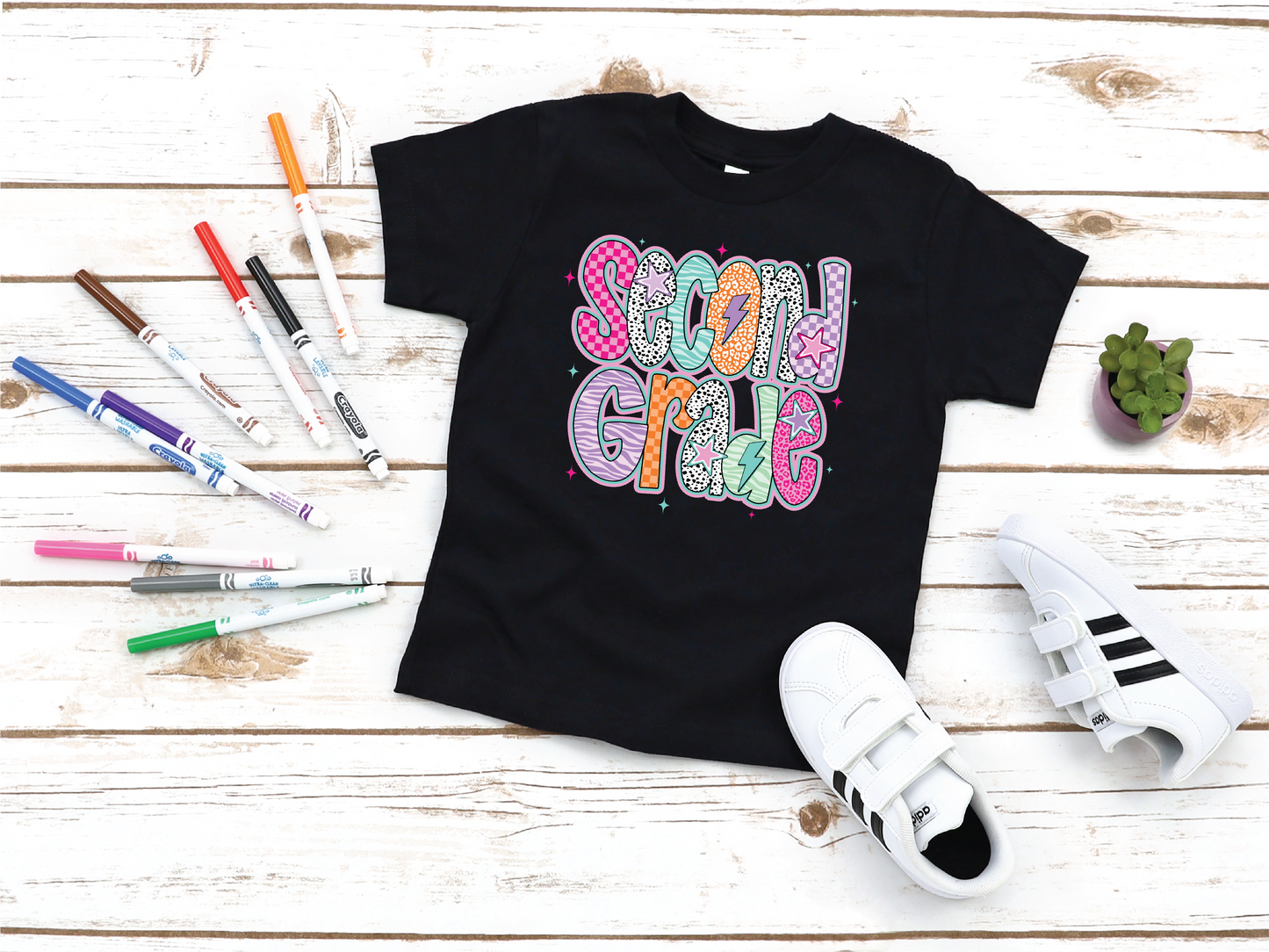 Girls Doodle 2nd Grade Back to School Graphic Tee