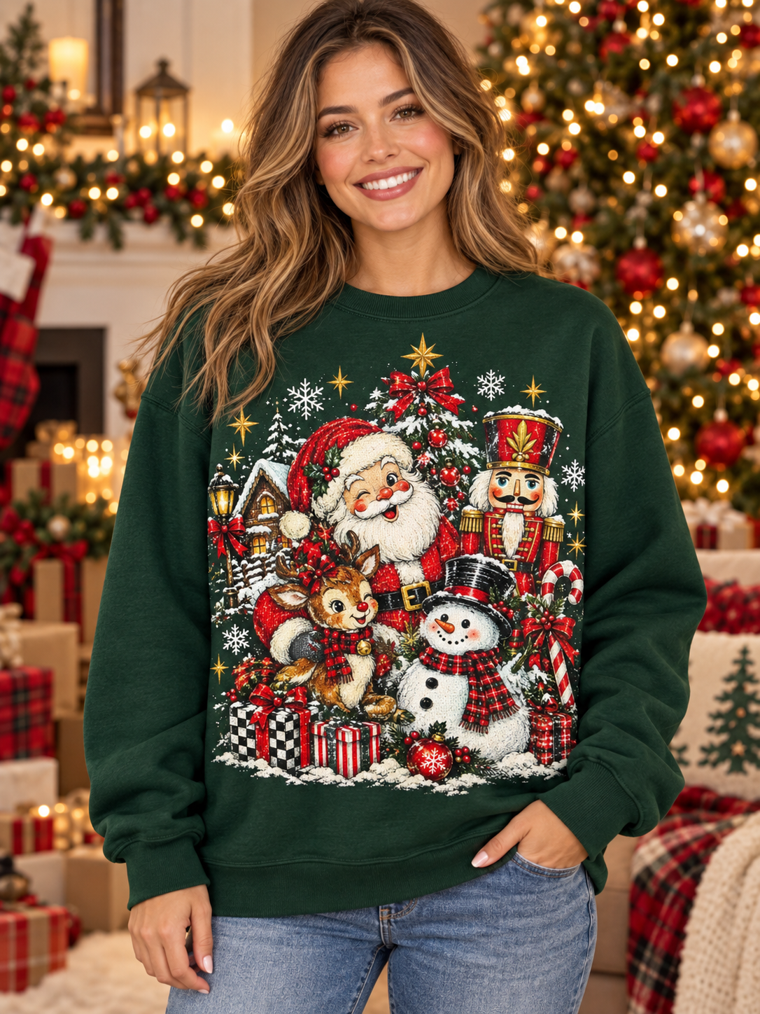 SANTA AND FRIENDS - GRAPHIC TEE/SWEATSHIRT