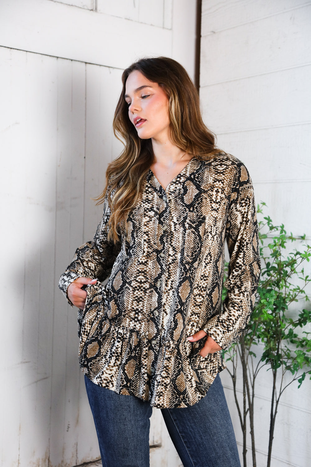 Follow Your Instincts Button Down Blouse