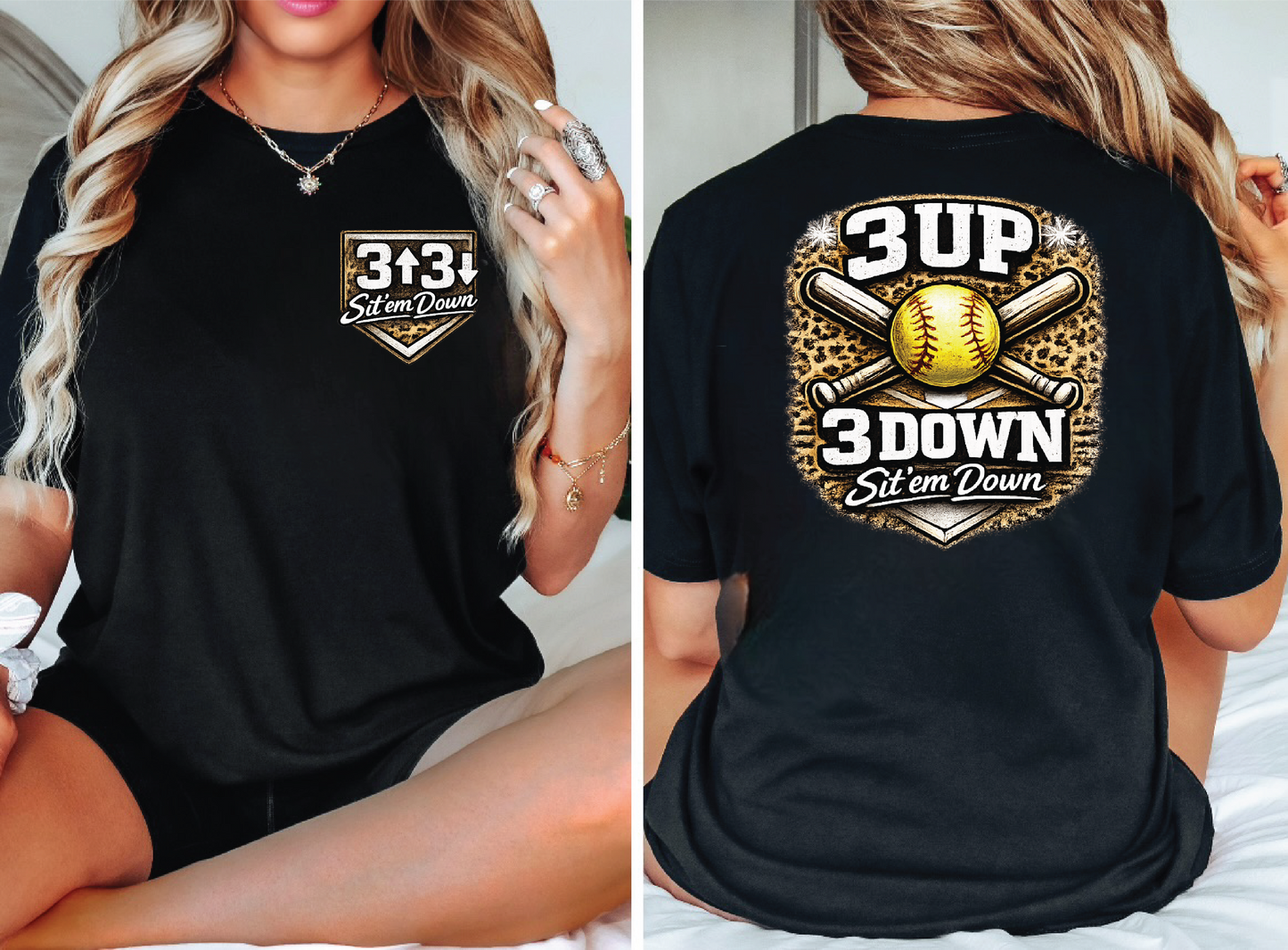 Softball 3 up 3 Down -UNISEX GRAPHIC TEE