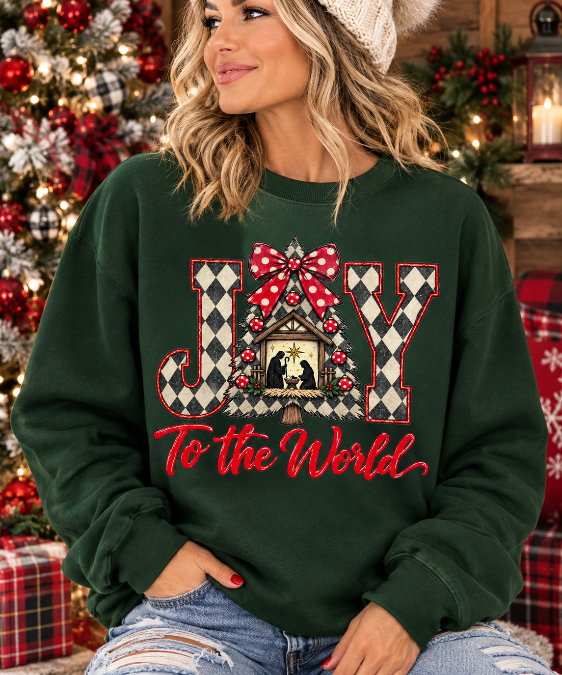 JOY TO THE WORLD NATIVITY - GRAPHIC TEE/SWEATSHIRT