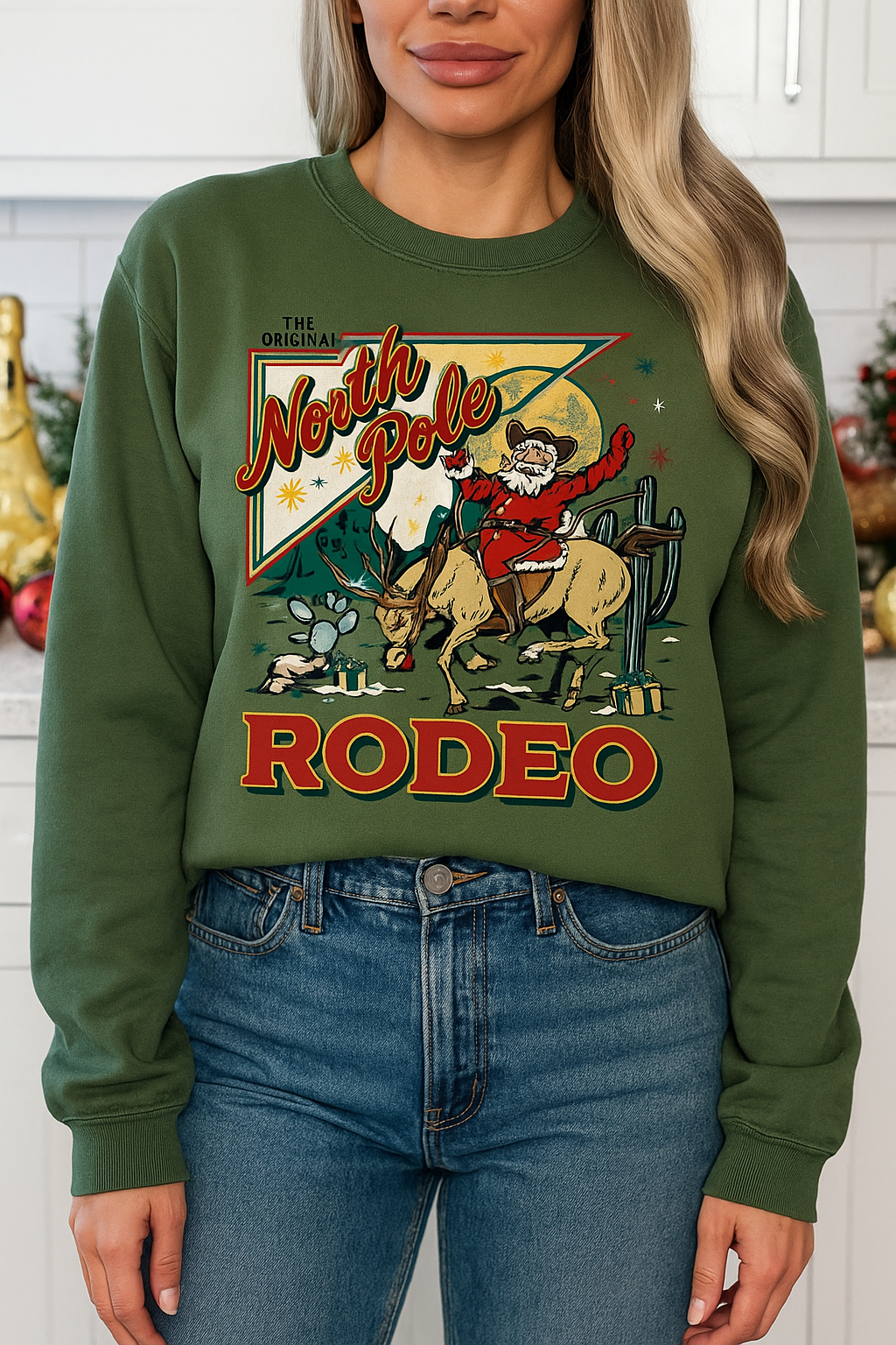 NORTH POLE RODEO- UNISEX GRAPHIC SWEATSHIRT
