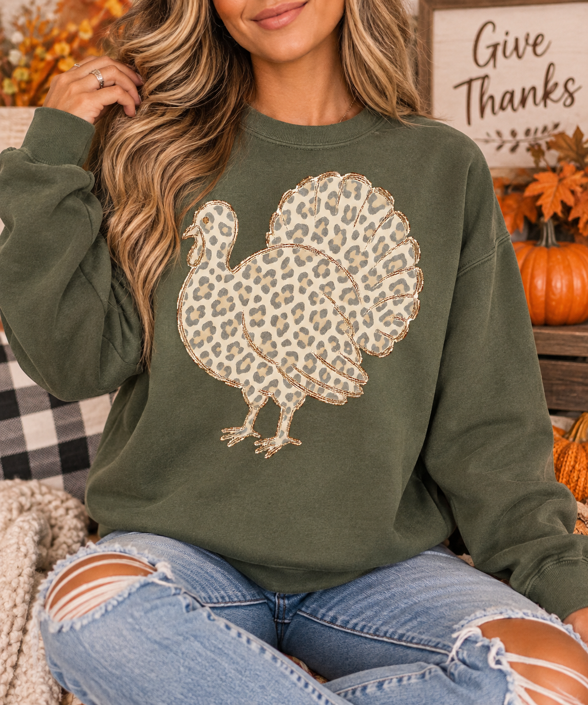 Leopard Turkey- Graphic Sweatshirt/Tee