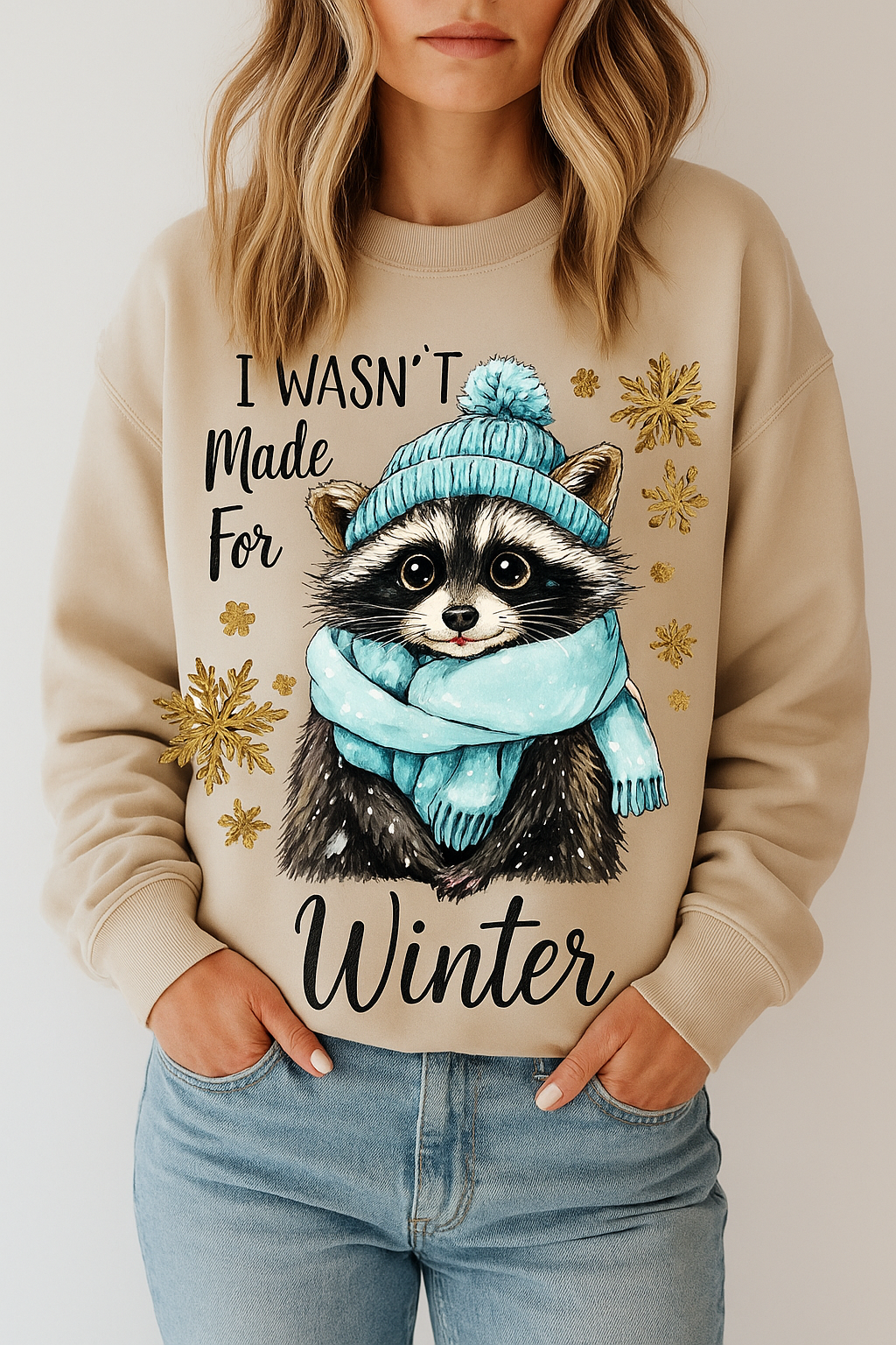 WASNT MADE FOR WINTER RACCOON - UNISEX GRAPHIC SWEATSHIRT