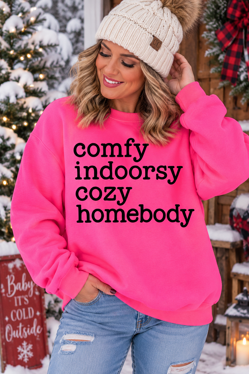 COZY INDOORSY COMFY HOMEBODY- Unisex Graphic Sweatshirt