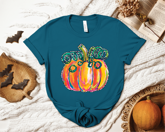 Watercolor Pumpkin Fall Graphic Tee