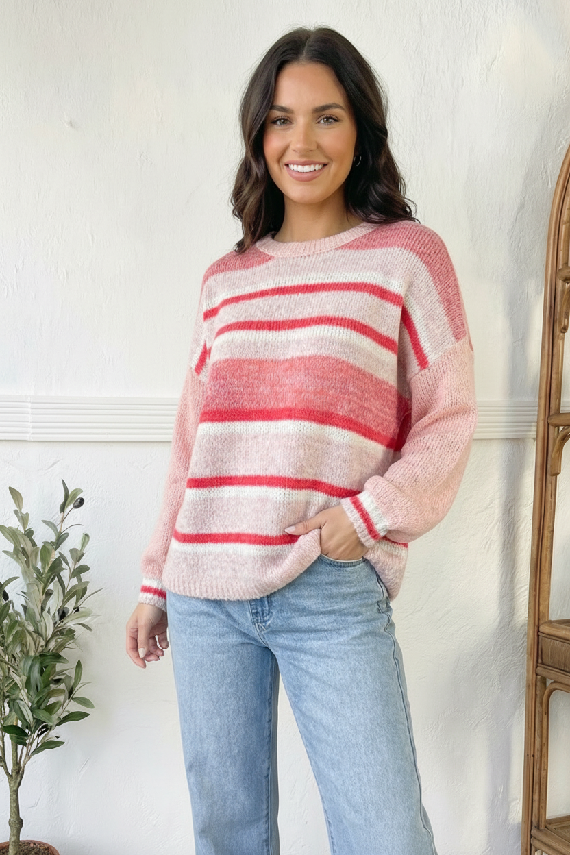 Sweet Talker Pink Stripe Sweater