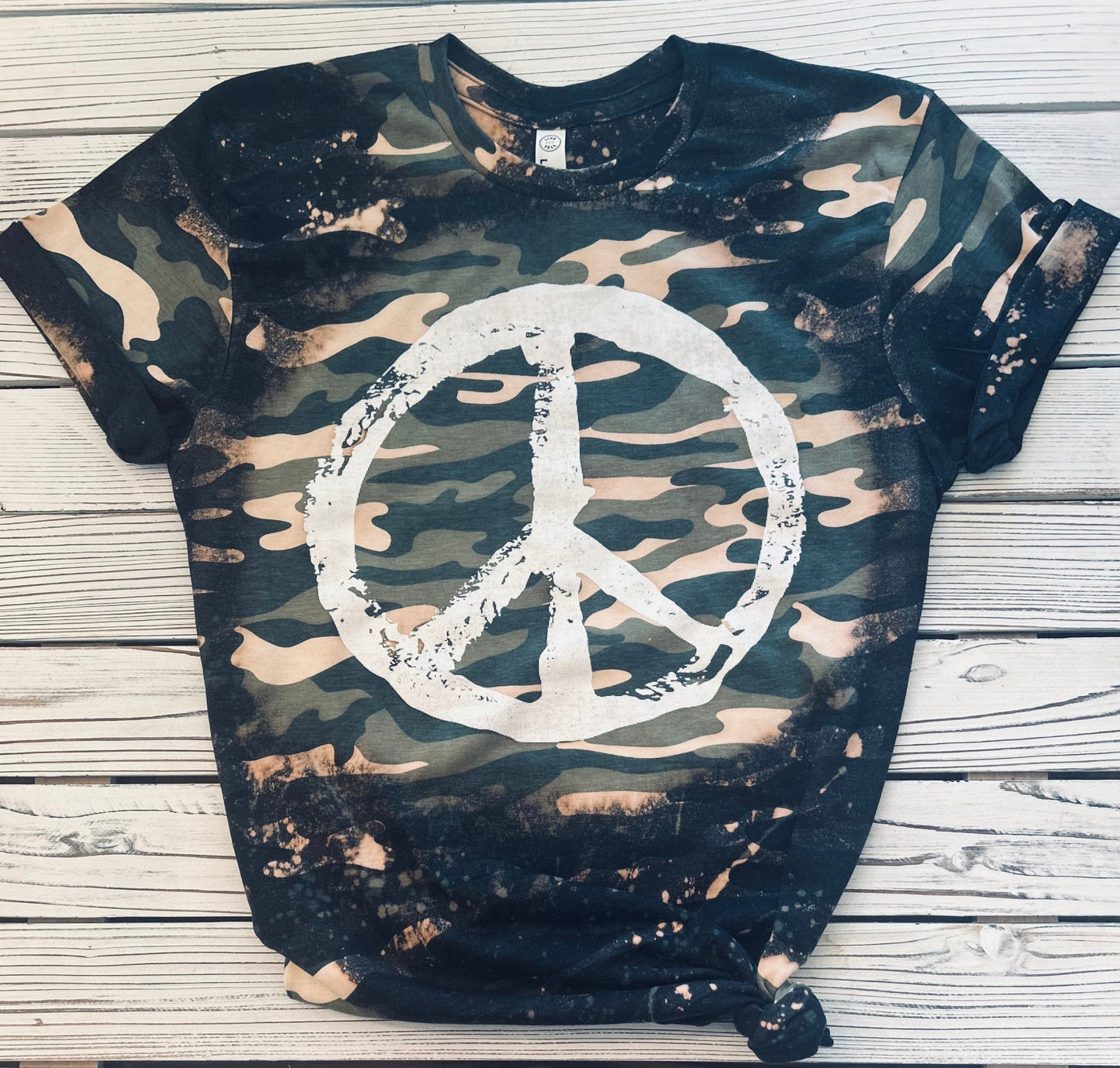 Bleached Grunge Peace Sign - Southern Belles & Company Boutique