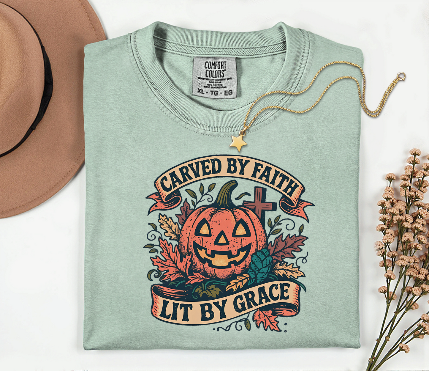 Carved By Faith Fall Graphic T-Shirt