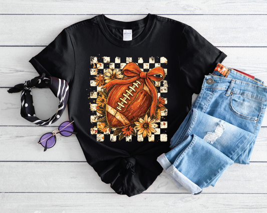 Football Checkered- Football Graphic T-shirt