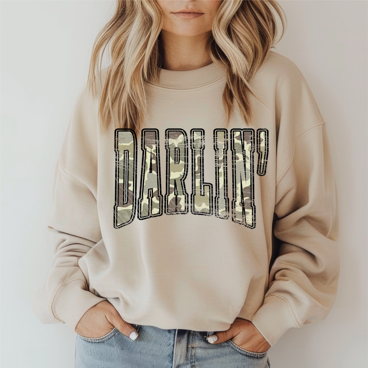 Darlin Duck Camo Fall Graphic Sweater
