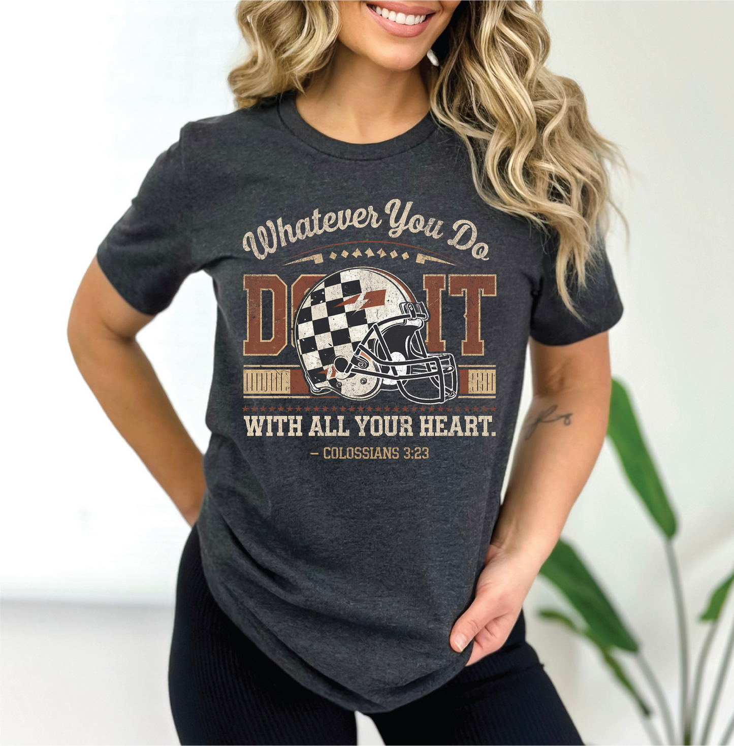Do it with all Your Heart- Football Graphic T-Shirt
