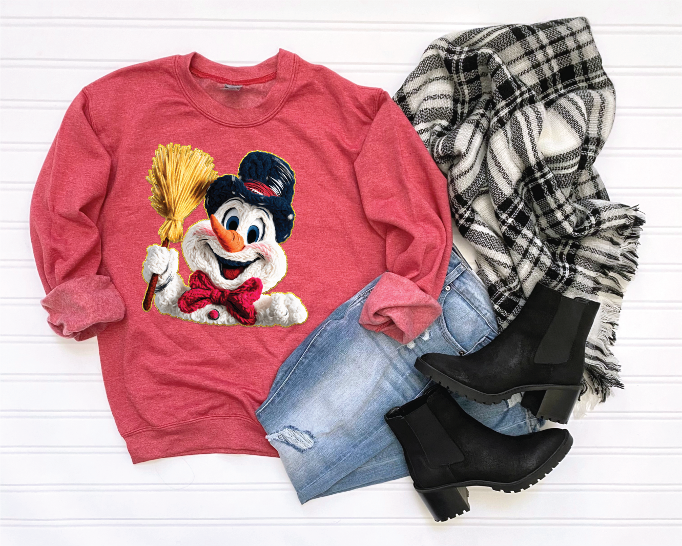 Faux Yarn Frosty- Christmas Sweater or Tee