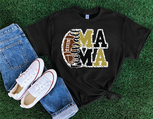 Football Mama Gold - Football Graphic T-shirt