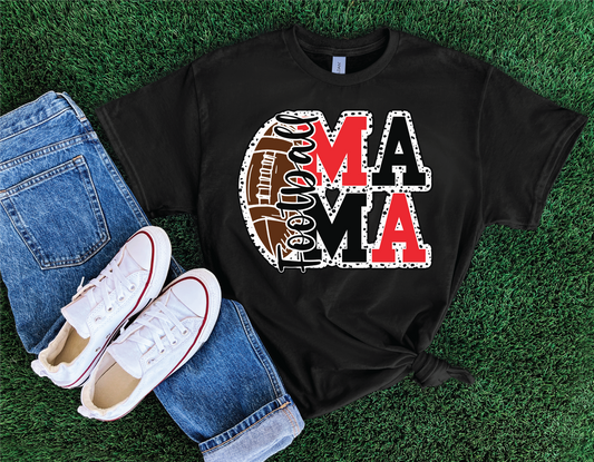 Football Mama Red- Football Graphic T-shirt
