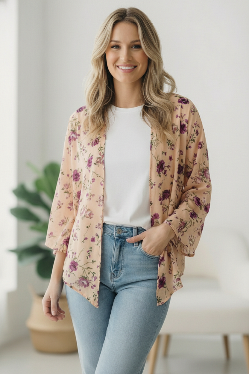 Dainty Layers Floral Kimono