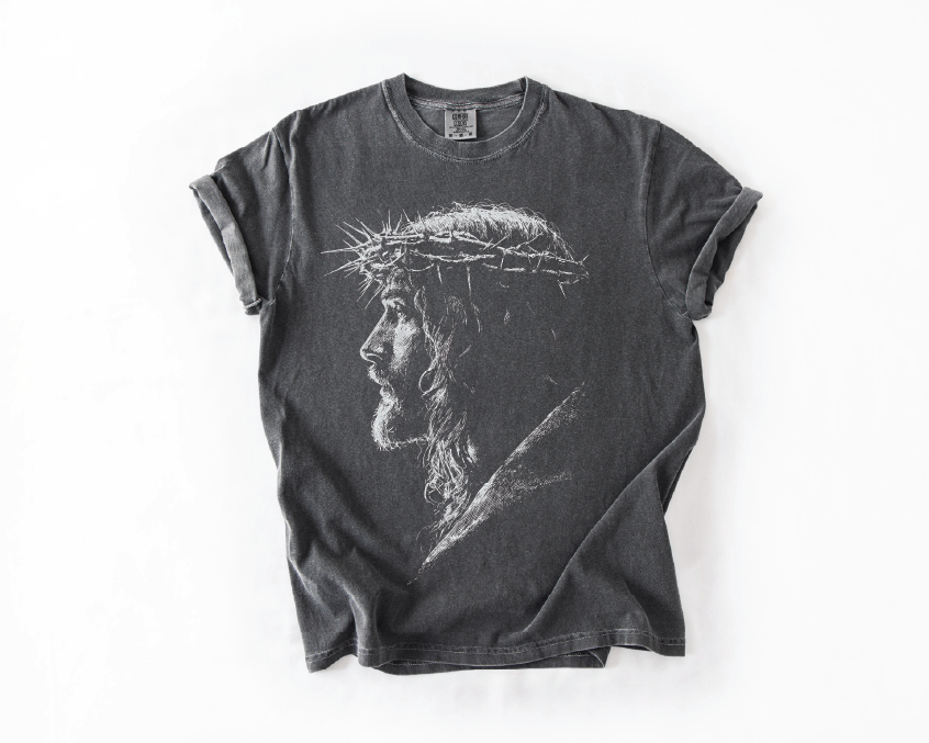 Jesus Crown of Thorns Sketch Graphic Tee