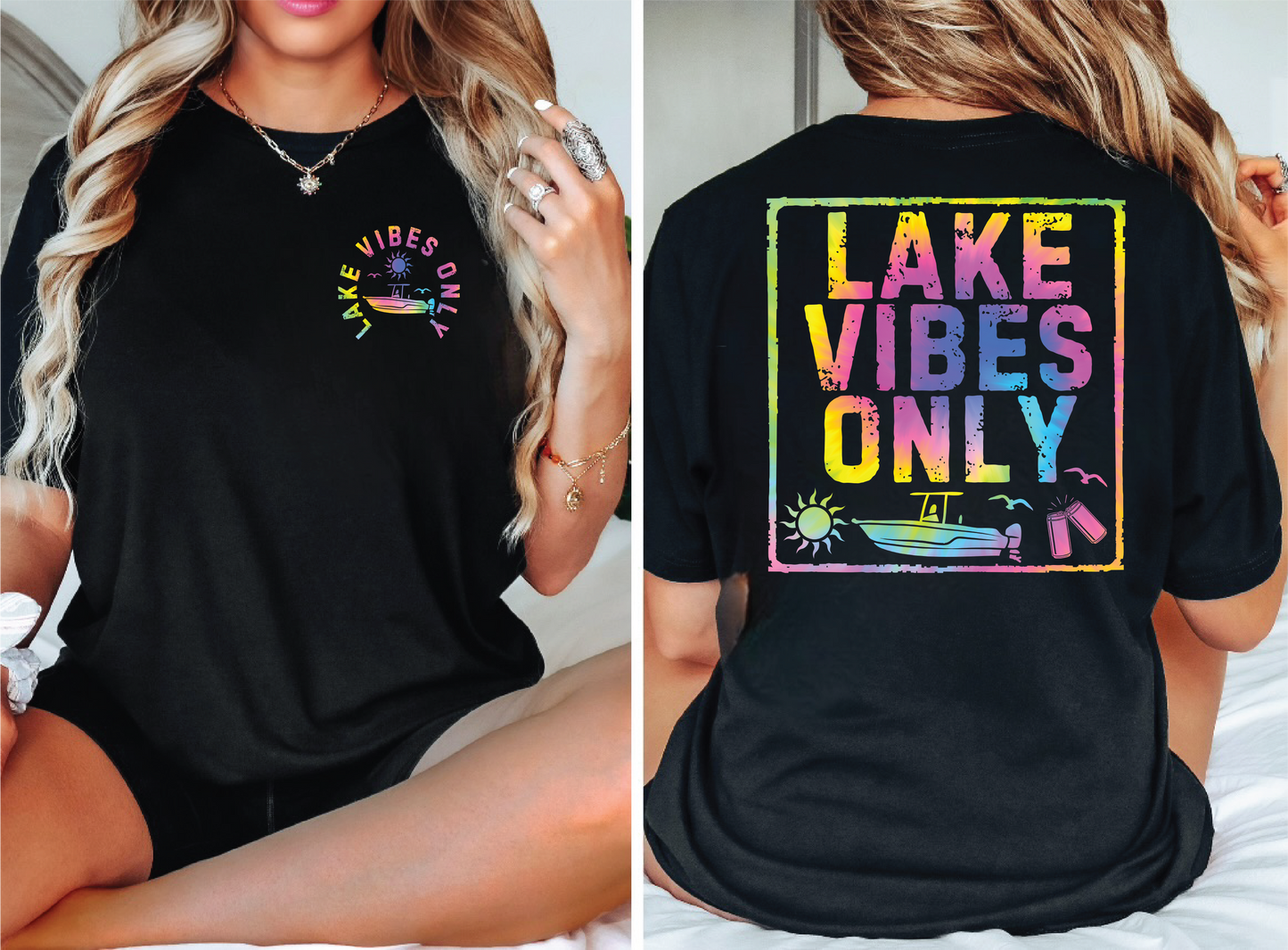 Lake Vibes Only Summer Graphic T-Shirt