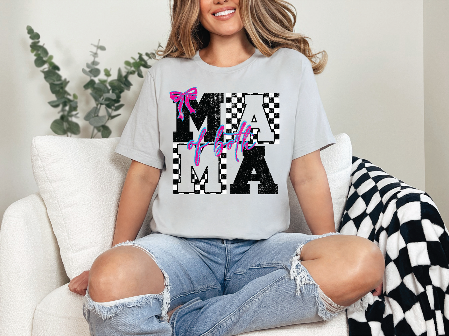 Mama Of Both Checkered