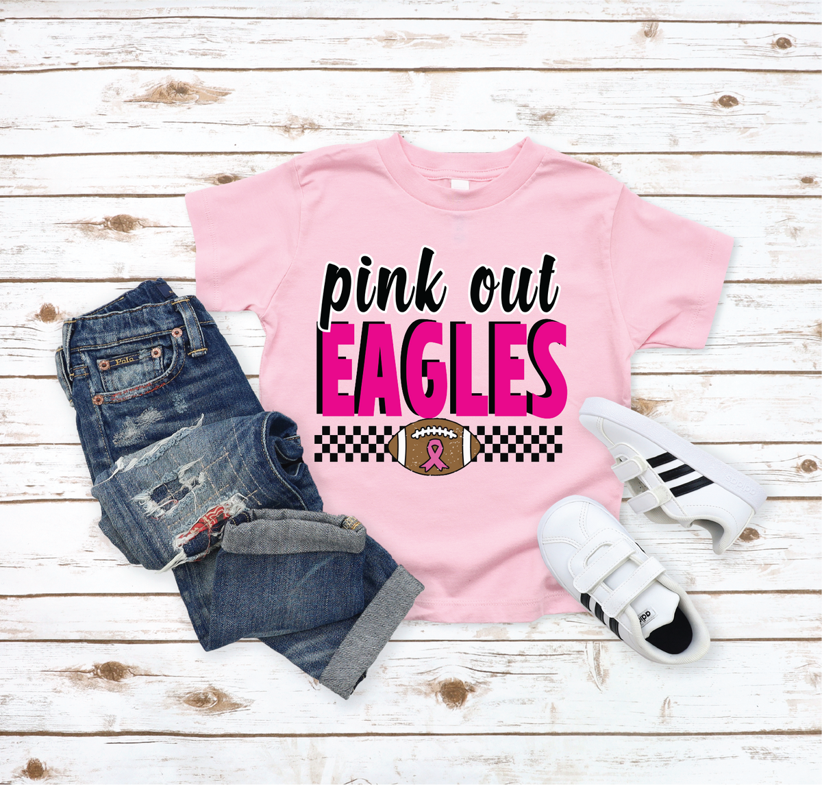 Pink Out Team Spirit- Breast Cancer Graphic Tee