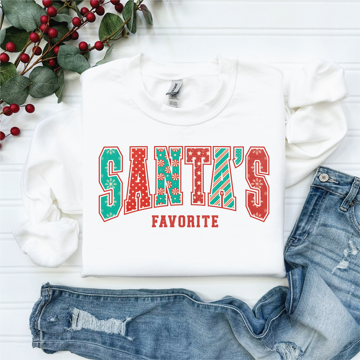 Santas Favorite Graphic Sweatshirt or Tee