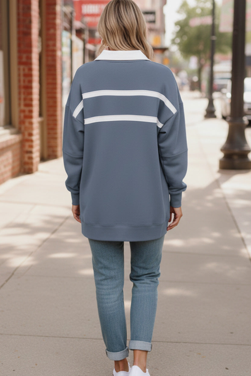 Prep School Chic Slate Blue Polo