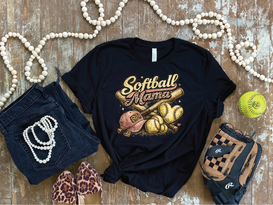 SOFTBALL MAMA LEAOPARD - UNISEX Graphic TEE