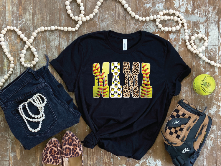 SOFTBALL MAMA PATTERNS - UNISEX Graphic TEE