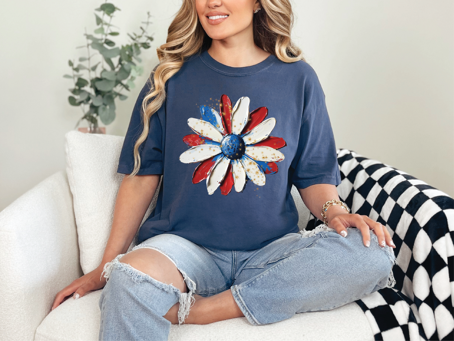 Patrotic Daisy Graphic Tee