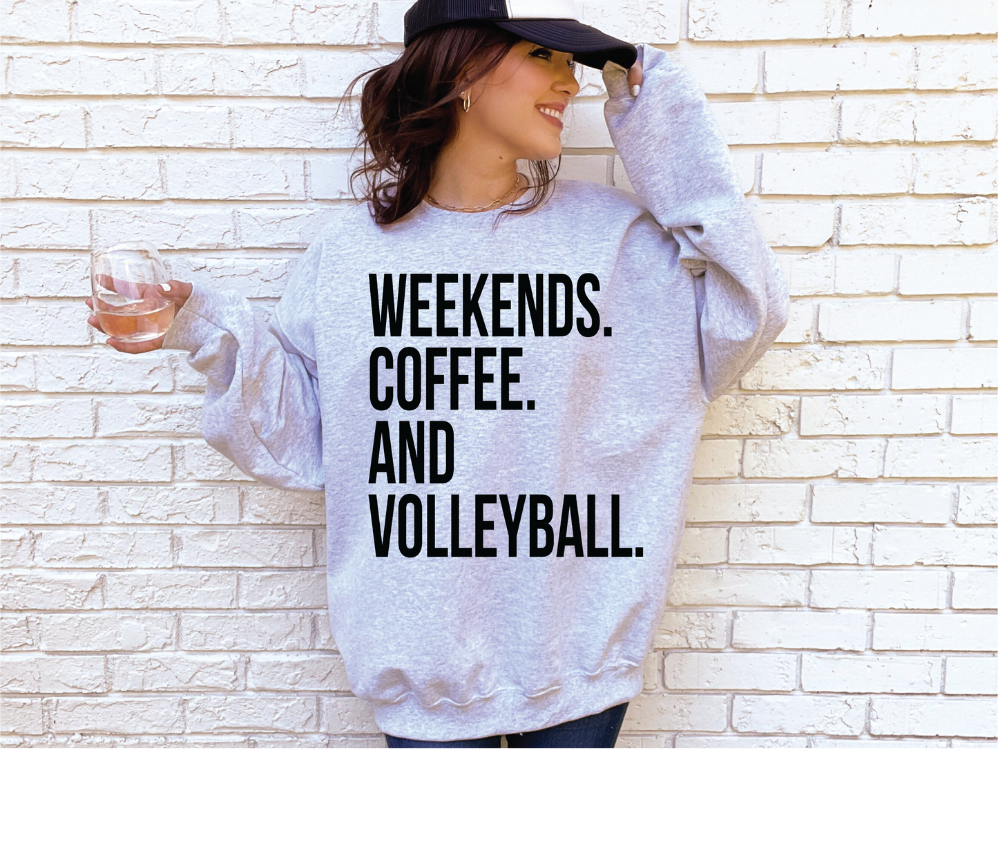 Weekends. Coffee. Volleyball. Unisex Sweater