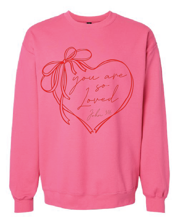 You Are So Loved Bow Heart - UNISEX Graphic Sweater