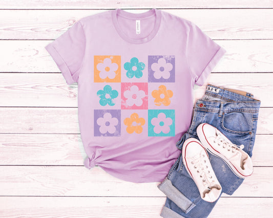 Colorful Checkered Daisy Lilac