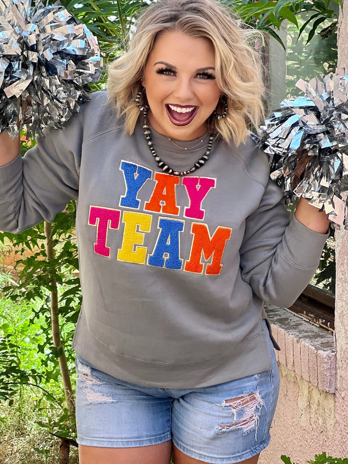 Sync Logic Yay Team Chenille Applique Sweatshirt