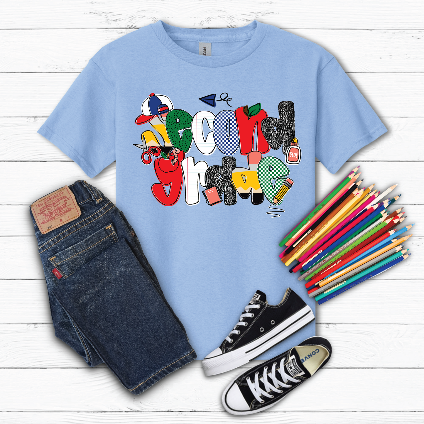 Boys 2nd Grade Back to School Graphic Tee