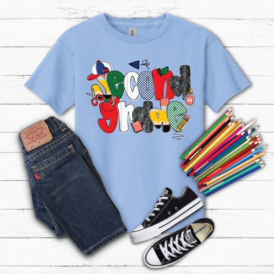 Boys 2nd Grade Back to School Graphic Tee