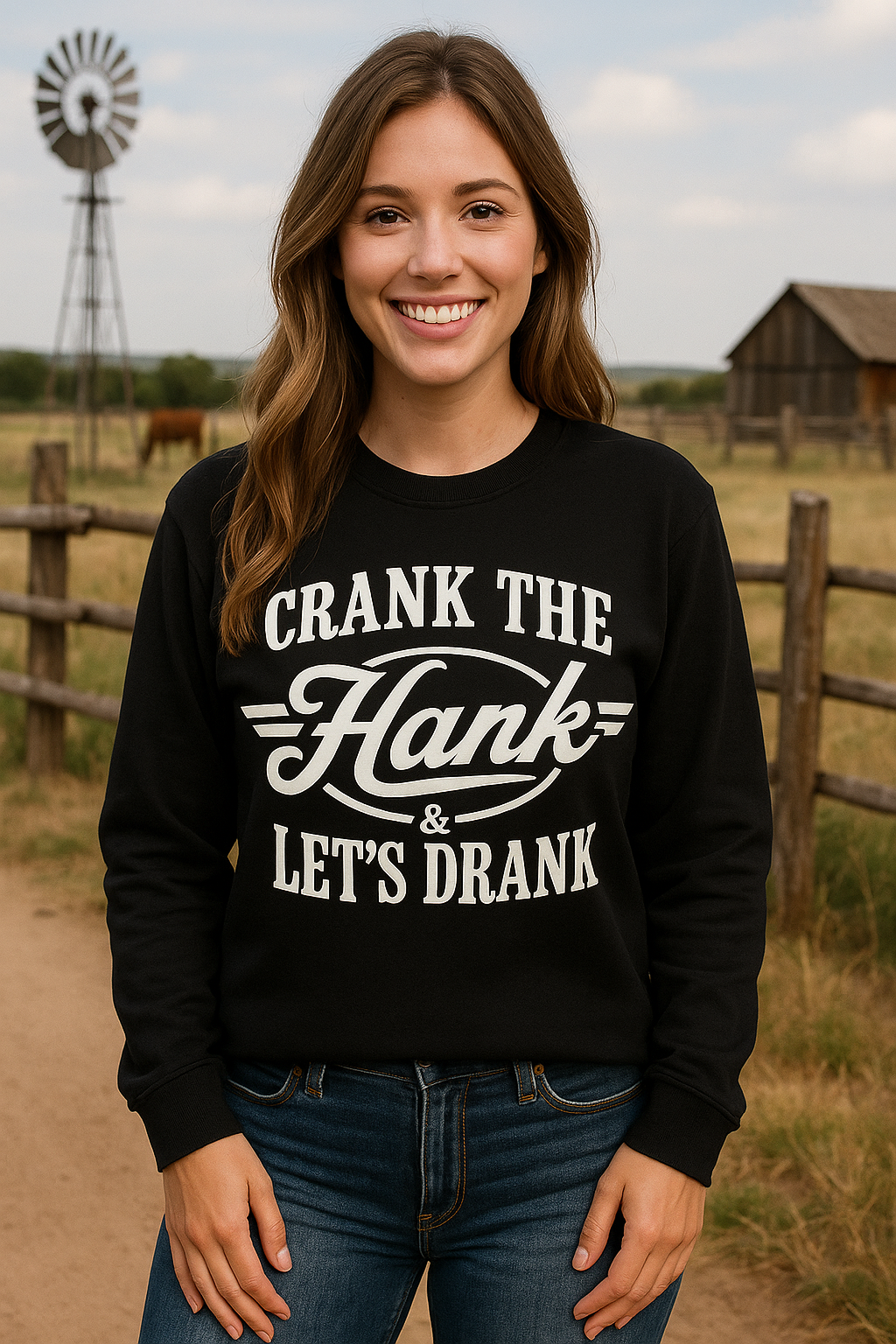 TURN UP THE HANK AND LETS DRANK - Unisex Graphic Sweatshirt