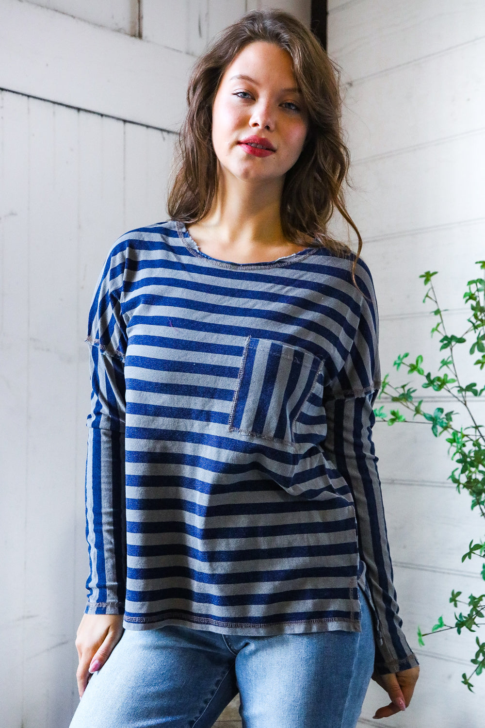 Navy Days Long Sleeve Top