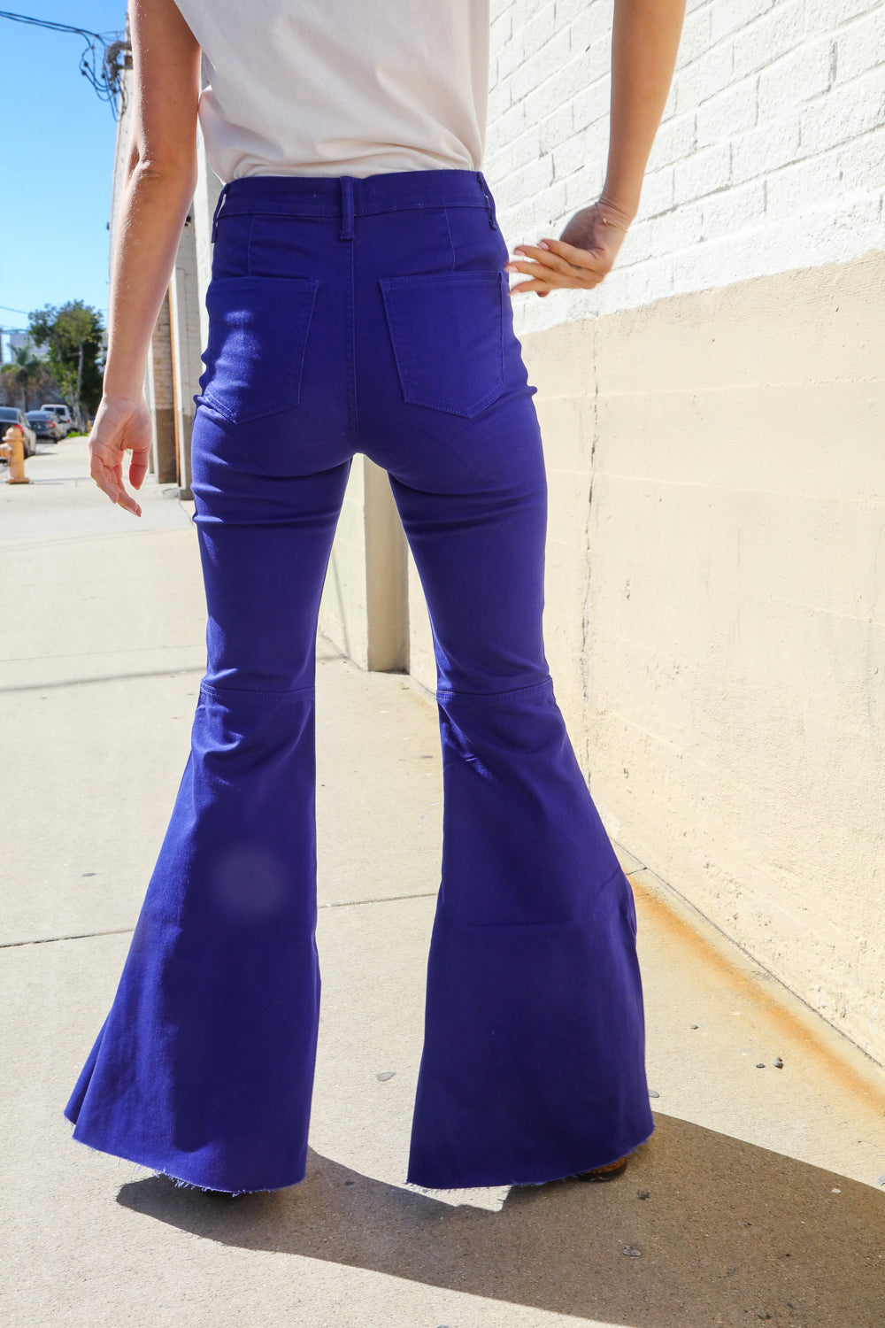 All You Need Sapphire High Waist Flare Leg Denim Jeans
