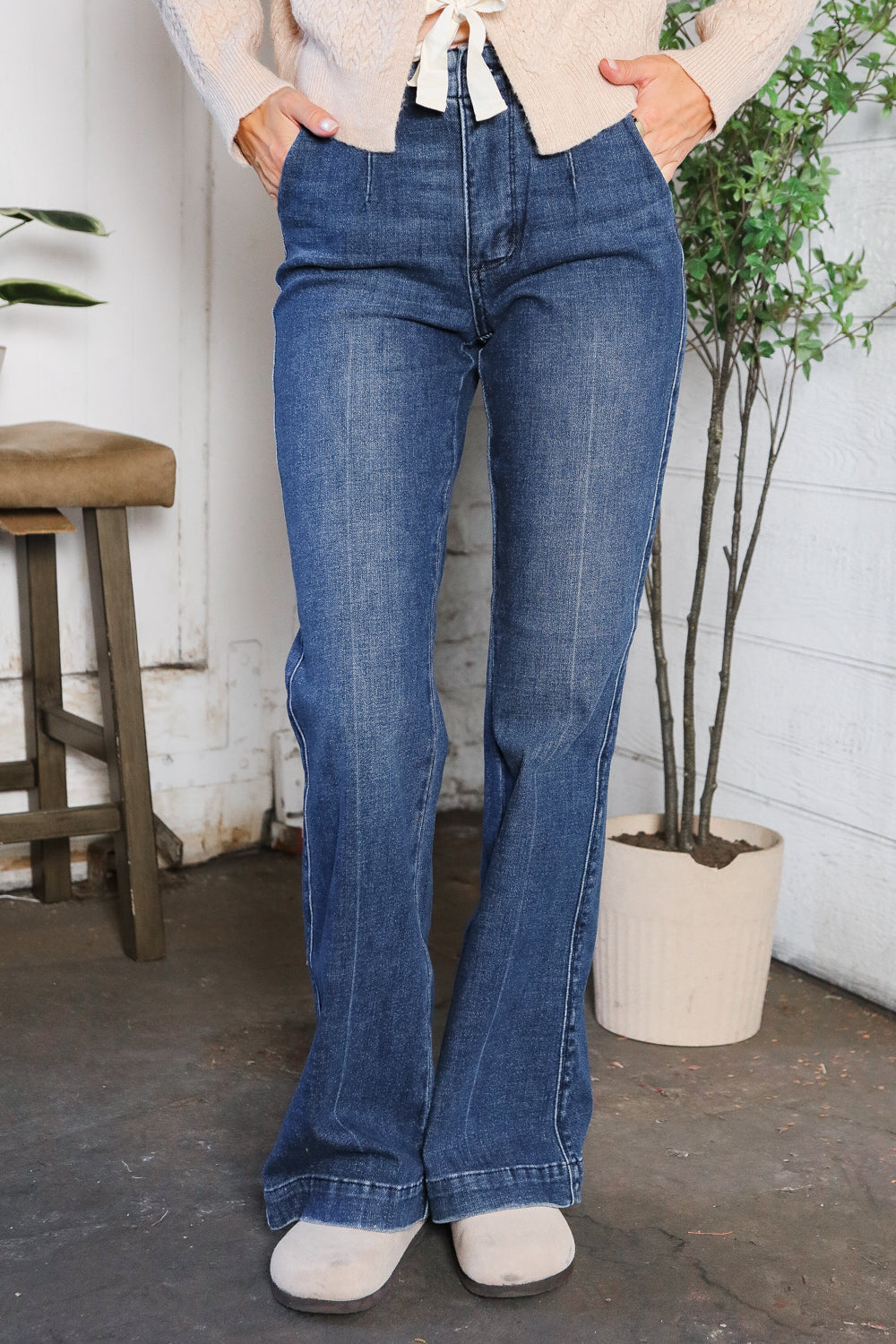 Trouser Bootcut Stretch Denim Jeans