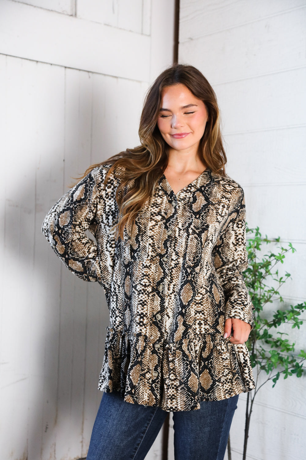 Follow Your Instincts Button Down Blouse