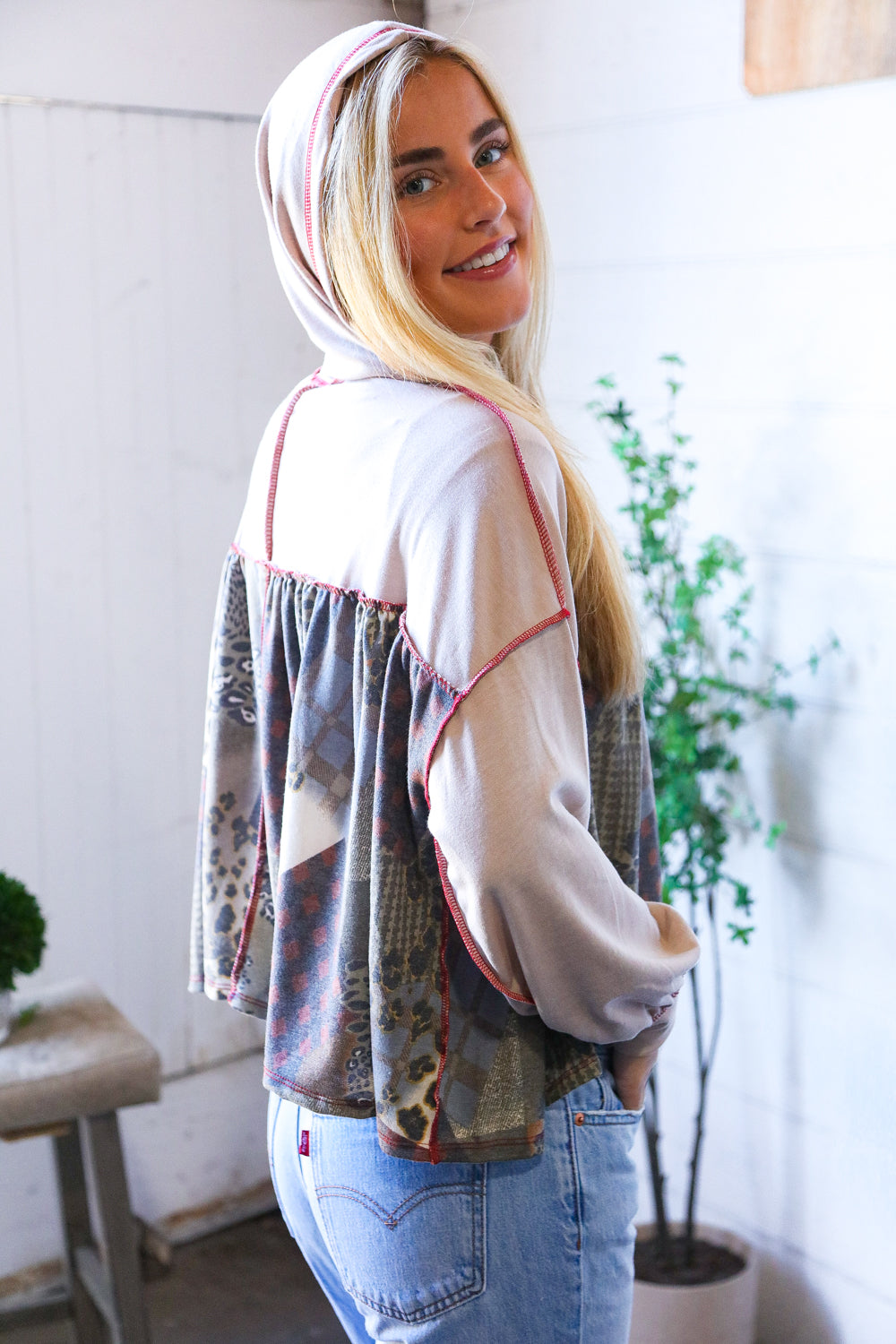 Take Your Sweet Time Animal Patchwork Hoodie