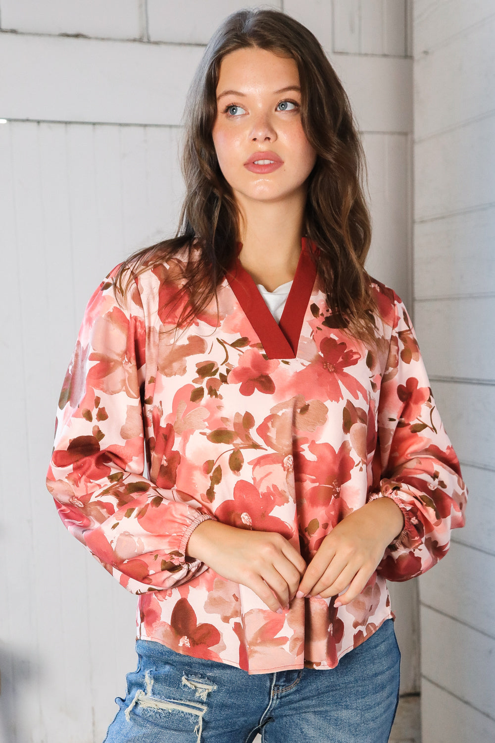 On Blossom Lane Floral Blouse