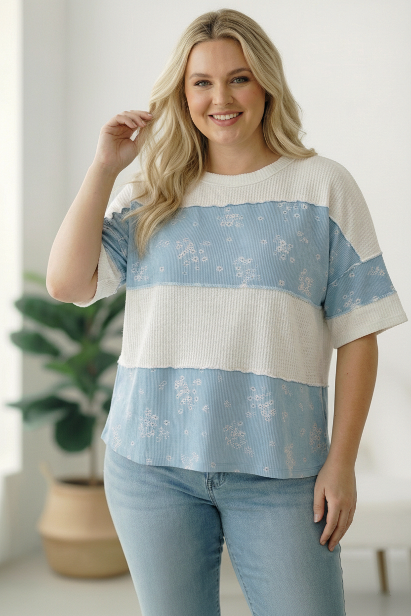 Violets are Blue Colorblock Top