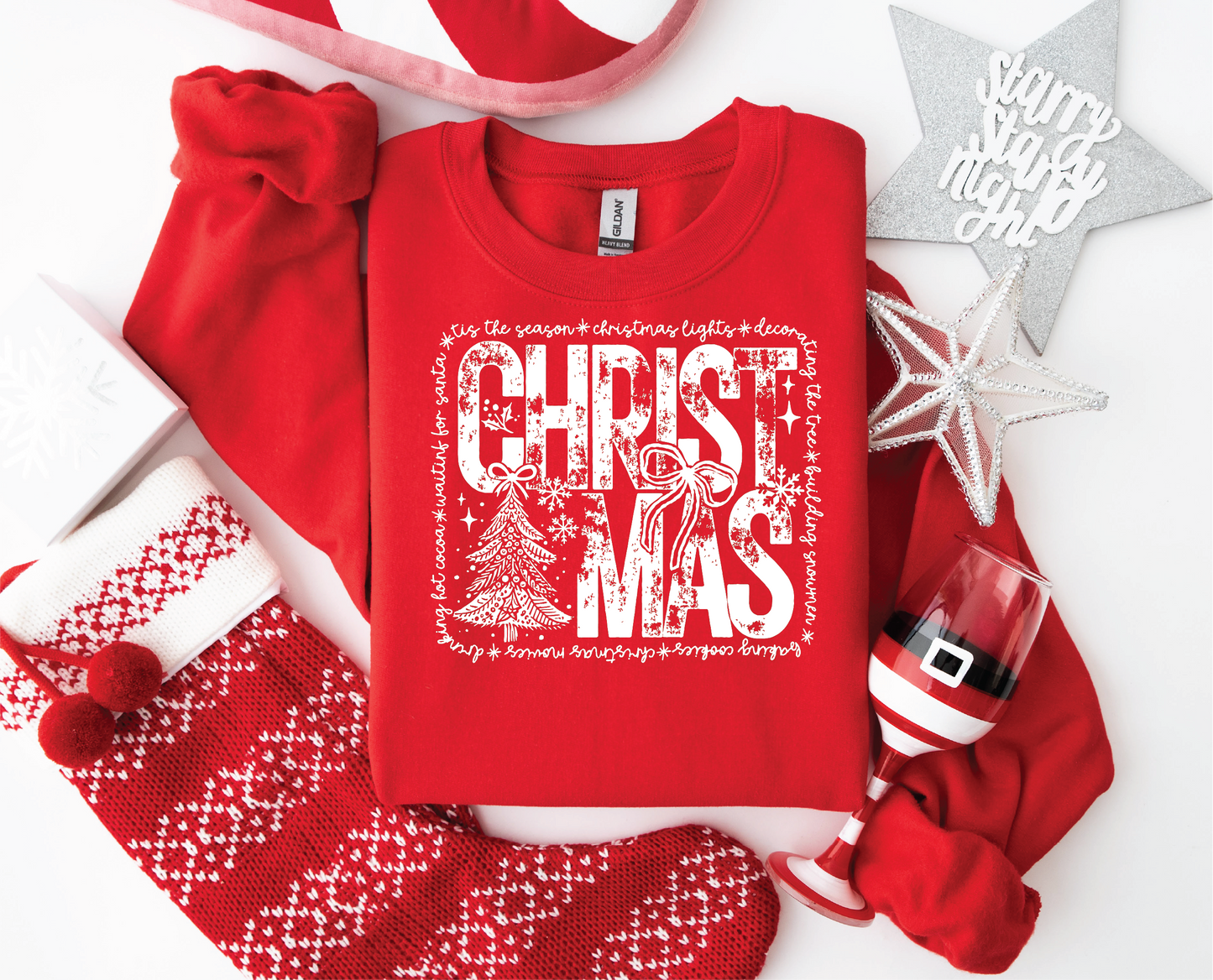 Christmas RED - UNISEX GRAPHIC SWEATER