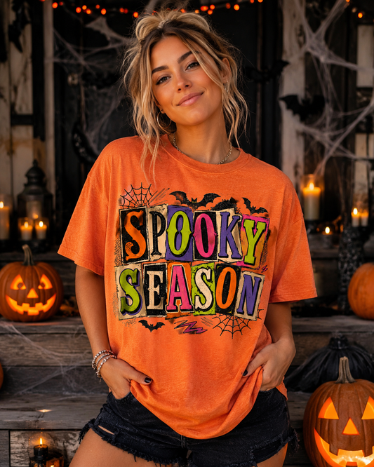 Spooky Season Pattern Letters- Fall Graphic Tee/Sweatshirt