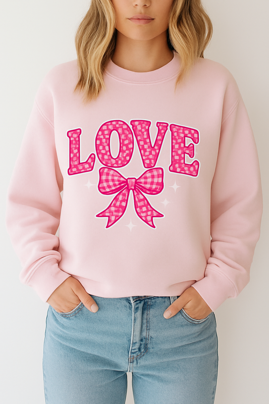 LOVED PINK GINGHAM - Unisex Graphic Sweatshirt