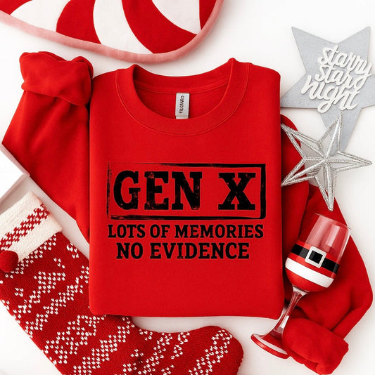 GEN X LOTS OF MEMORIES RED - UNISEX GRAPHIC SWEATER