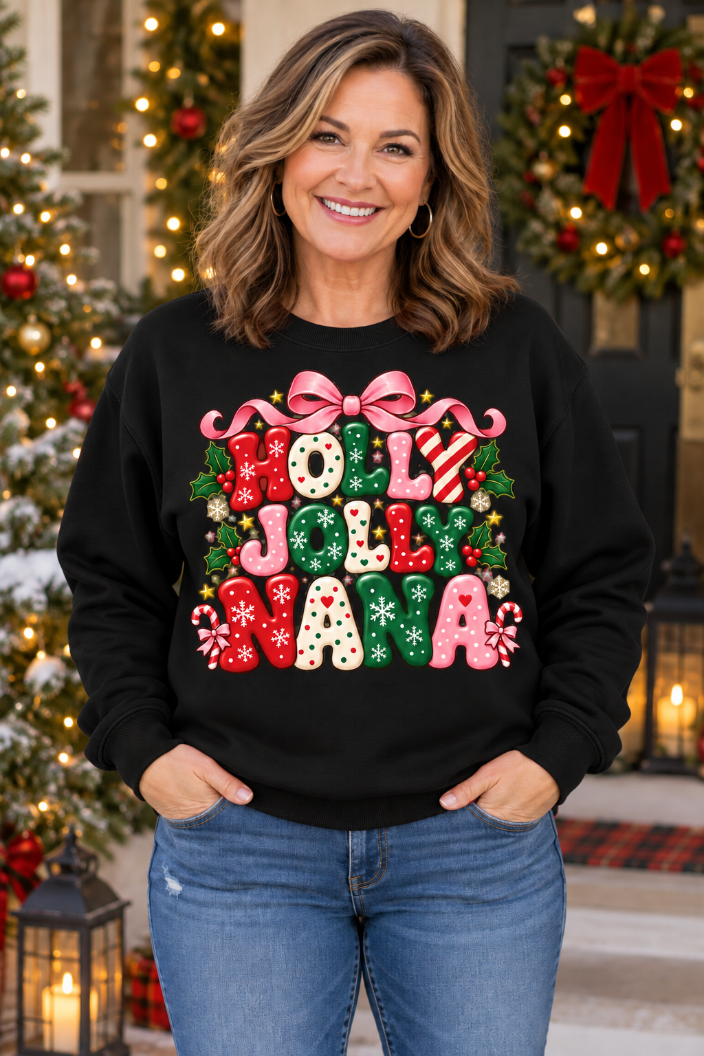 CUSTOMIZABLE HOLLY JOLLY NAME - UNISEX GRAPHIC SWEATSHIRT/TEE